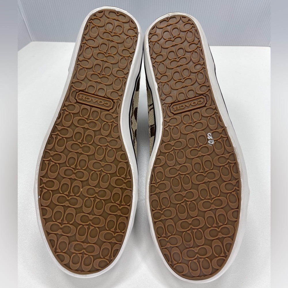 Coach Keeley Khaki Signature C Sneakers Slip On Shoes, Size 9.5 - Picture 8 of 12